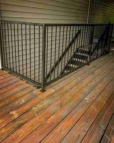 Industrial-grade metal railing for commercial building in Atlanta
