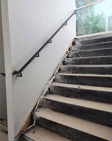 Custom-designed commercial railing for office building in Atlanta