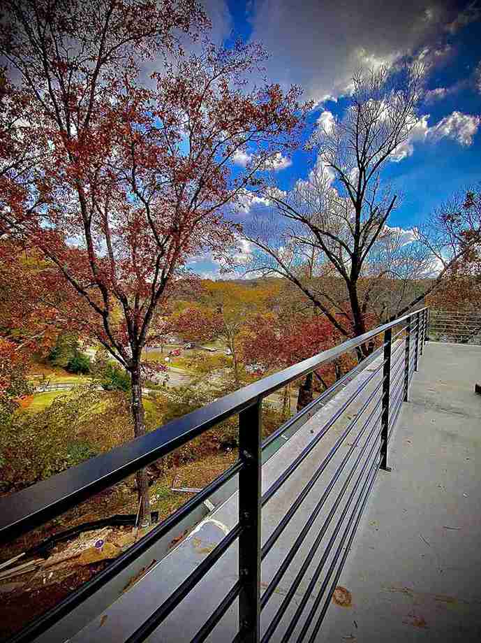 Elegant wrought iron railing for a residential staircase in Atlanta