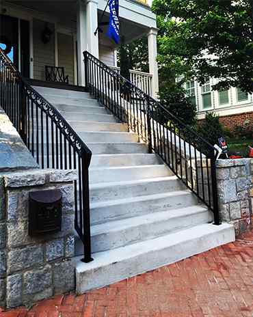 Custom-designed outdoor metal railing for Atlanta homes